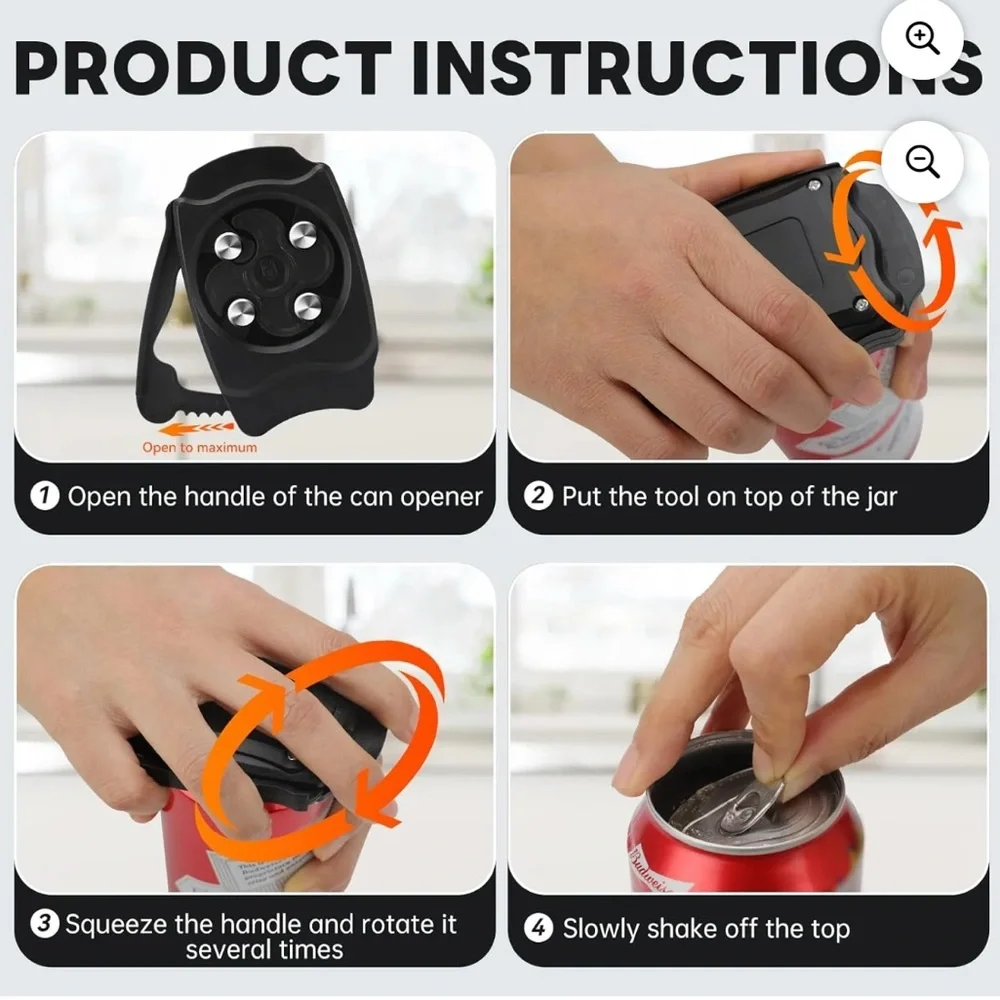 Multifunctional Can Top Bottle Opener, for aluminum cans